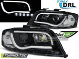 Fari Anteriori TUBE LIGHT DRL Neri per AUDI A6 C5 06.01-05.04