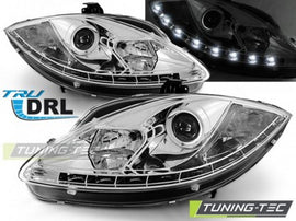 Fari Anteriori TRUE DRL CHROME per SEAT LEON 1P ALTEA 09-12