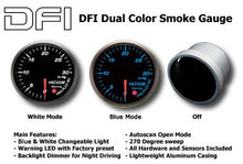 Load image into Gallery viewer, DFI Blue/White Smoke Lens Gauge 52mm - Vacuum (bar)