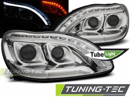 Fari Anteriori TUBE LIGHT CHROME per MERCEDES Classe S W220 09.98-05.05