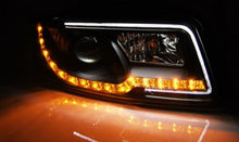 Carica l&#39;immagine nel visualizzatore di Gallery, Fari Anteriori TUBE LIGHT Neri per AUDI A4 B6 10.00-10.04