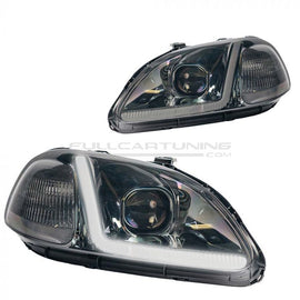 Fari Anteriori LED Lente Smoke Honda Civic EK EJ Pre-Facelift 1996-1998 Phase 1