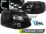 Fari Anteriori TRUE DRL Neri per VW T5 2010-2015