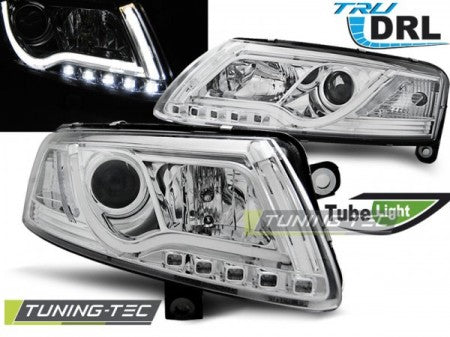 Fari Anteriori TUBE LIGHT DRL CHROME per AUDI A6 C6 04.04-08