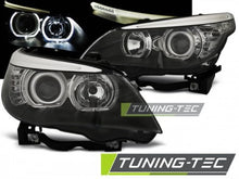 Load image into Gallery viewer, Fari Anteriori ANGEL EYES LED Neri per BMW Serie 5 E60/E61 03-07