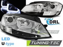 Carica l&#39;immagine nel visualizzatore di Gallery, Fari Anteriori U-LED LIGHT CHROME per VW GOLF MK7 11.12-17