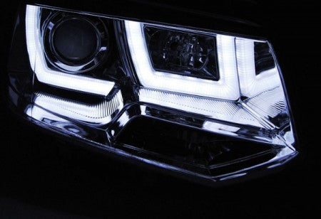 Fari Anteriori U-LED LIGHT CHROME per VW T5 2010-2015