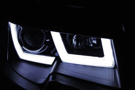 Fari Anteriori U-LED LIGHT Neri per VW T5 2010-2015