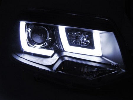 Fari Anteriori U-LED LIGHT Neri per VW T5 2010-2015