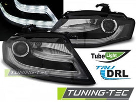 Fari Anteriori TRUE DRL Neri per AUDI A4 B8 04.08-11