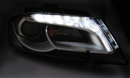 Fari Anteriori TRUE DRL Neri per AUDI A3 8P 08-12