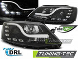 Fari Anteriori TUBE LIGHT DRL Neri per VW JETTA VI 1.11-18