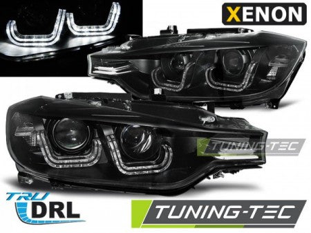 Fari Anteriori XENON U-LED LIGHT Neri per BMW Serie 3 F30/F31 10.11 - 05.15