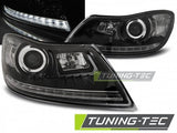 Fari Anteriori DAYLIGHT Neri per SKODA OCTAVIA 1Z 09-12