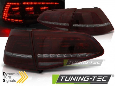 Fanali Posteriori LED SPORT Rossi SMOKE sequenziali per VW GOLF MK7 13-17