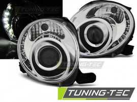 Fari Anteriori per FIAT 500 07-15 CHROME LED