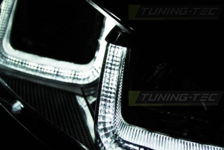 Fari Anteriori U-LED LIGHT Neri con CHROME LINE per VW GOLF MK7 11.12-17