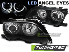 Fari Anteriori ANGEL EYES LED Neri per BMW Serie 3 E46 09.01-03.05