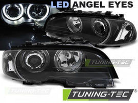 Fari Anteriori ANGEL EYES LED Neri per BMW Serie 3 E46 04.99-03.03 COUPE CABRIO
