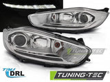 Fari Anteriori per FORD FIESTA MK7 13-16 LED DRL CHROME