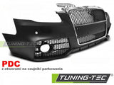 Paraurti Anteriore Sportivo CHROME Nero con Fori Sensori di Parcheggio per AUDI A4 B7 04-08