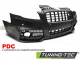Paraurti Anteriore Sportivo Nero con Fori Sensori di Parcheggio per AUDI A4 B7 04-08