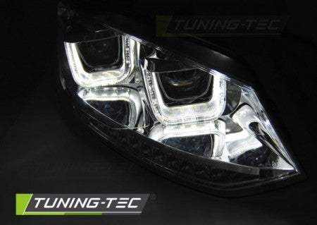 Fari Anteriori U-LED LIGHT CHROME per VW POLO 6R 09-03.14