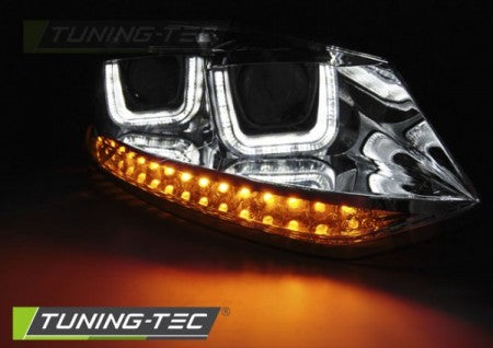 Fari Anteriori U-LED LIGHT CHROME per VW POLO 6R 09-03.14