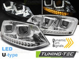 Fari Anteriori U-LED LIGHT CHROME sequenziali per VW POLO 6R 09-03.14