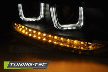 Carica l&#39;immagine nel visualizzatore di Gallery, Fari Anteriori U-LED LIGHT Neri sequenziali per VW POLO 6R 09-03.14