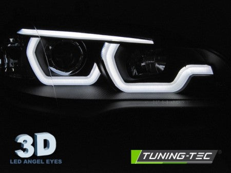 Fari Anteriori TUBE LIGHT DRL Neri per BMW X5 E70 07-13