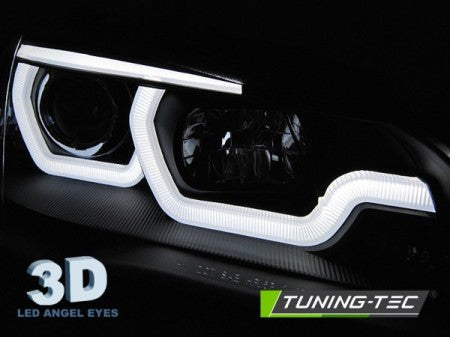 Fari Anteriori TUBE LIGHT DRL Neri per BMW X5 E70 07-13