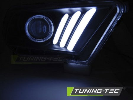 Fari Anteriori per FORD MUSTANG V 10-13 TUBE LIGHT Neri