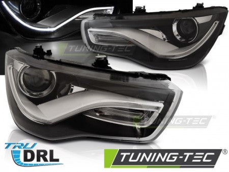 Fari Anteriori TRUE DRL Neri per AUDI A1 8X 04.10-12.14