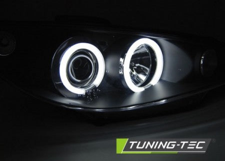 Fari Anteriori per PEUGEOT 206 02- ANGEL EYES Neri CCFL