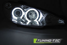 Fari Anteriori per PEUGEOT 206 02- ANGEL EYES CHROME CCFL