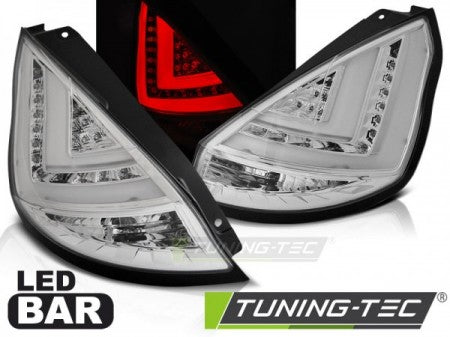 Fari Anteriori per FORD FIESTA MK7 08-12 HB CHROME LED BAR