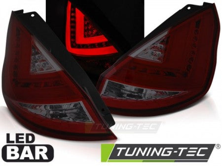 Fanali Posteriori per FORD FIESTA MK7 08-12 HB Rossi SMOKE LED BAR