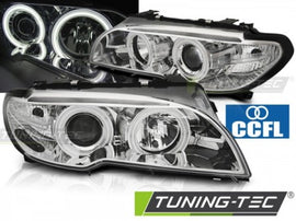 Fari Anteriori ANGEL EYES CCFL CHROME per BMW Serie 3 E46 04.03-06 COUPE CABRIO