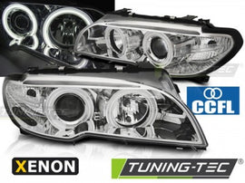 Fari Anteriori XENON ANGEL EYES CCFL CHROME per BMW Serie 3 E46 04.03-06 COUPE CABRIO