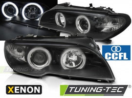 Fari Anteriori XENON ANGEL EYES CCFL Neri per BMW Serie 3 E46 04.03-06 COUPE CABRIO