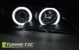 Fari Anteriori XENON ANGEL EYES CCFL Neri per BMW Serie 3 E46 04.03-06 COUPE CABRIO