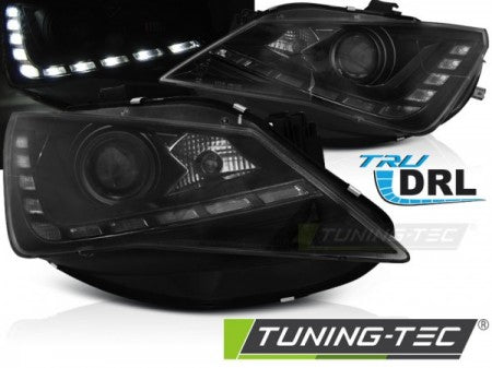 Fari Anteriori TRUE DRL Neri per SEAT SEAT IBIZA 6J 12-15