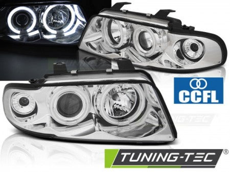 Fari Anteriori ANGEL EYES CCFL CHROME per AUDI A4 B5 11.94-12.98