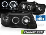 Fari Anteriori ANGEL EYES CCFL Neri per AUDI A3 8L 08.96-08.00