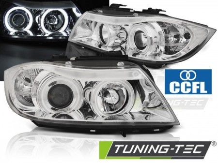 Fari Anteriori ANGEL EYES CCFL CHROME per BMW Serie 3 E90/E91 03.05-08.08