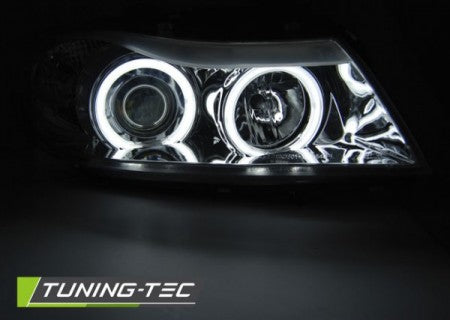 Fari Anteriori ANGEL EYES CCFL CHROME per BMW Serie 3 E90/E91 03.05-08.08