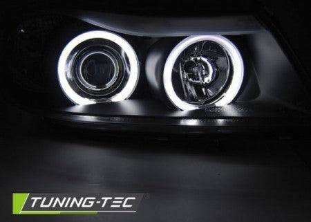 Fari Anteriori ANGEL EYES CCFL Neri per BMW Serie 3 E90/E91 03.05-08.08