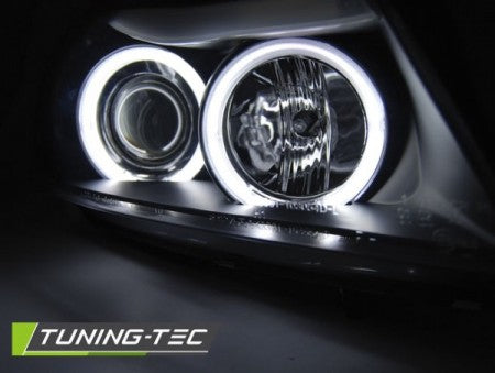 Fari Anteriori ANGEL EYES CCFL Neri per BMW Serie 3 E90/E91 03.05-08.08