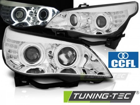 Fari Anteriori ANGEL EYES CCFL CHROME Indicatori LED per BMW Serie 5 E60/E61 03-07